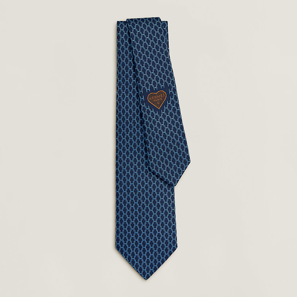 HERMES ネクタイ ハートチェーン Coeurs en Chaine H Coeur tie 7 cm | Hermès USA